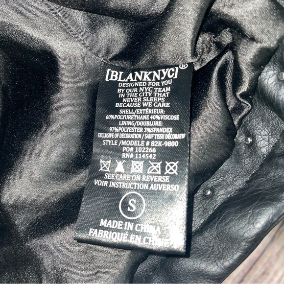 Blank NYC Faux Leather Rose Studded Jacket - Picture 13 of 14